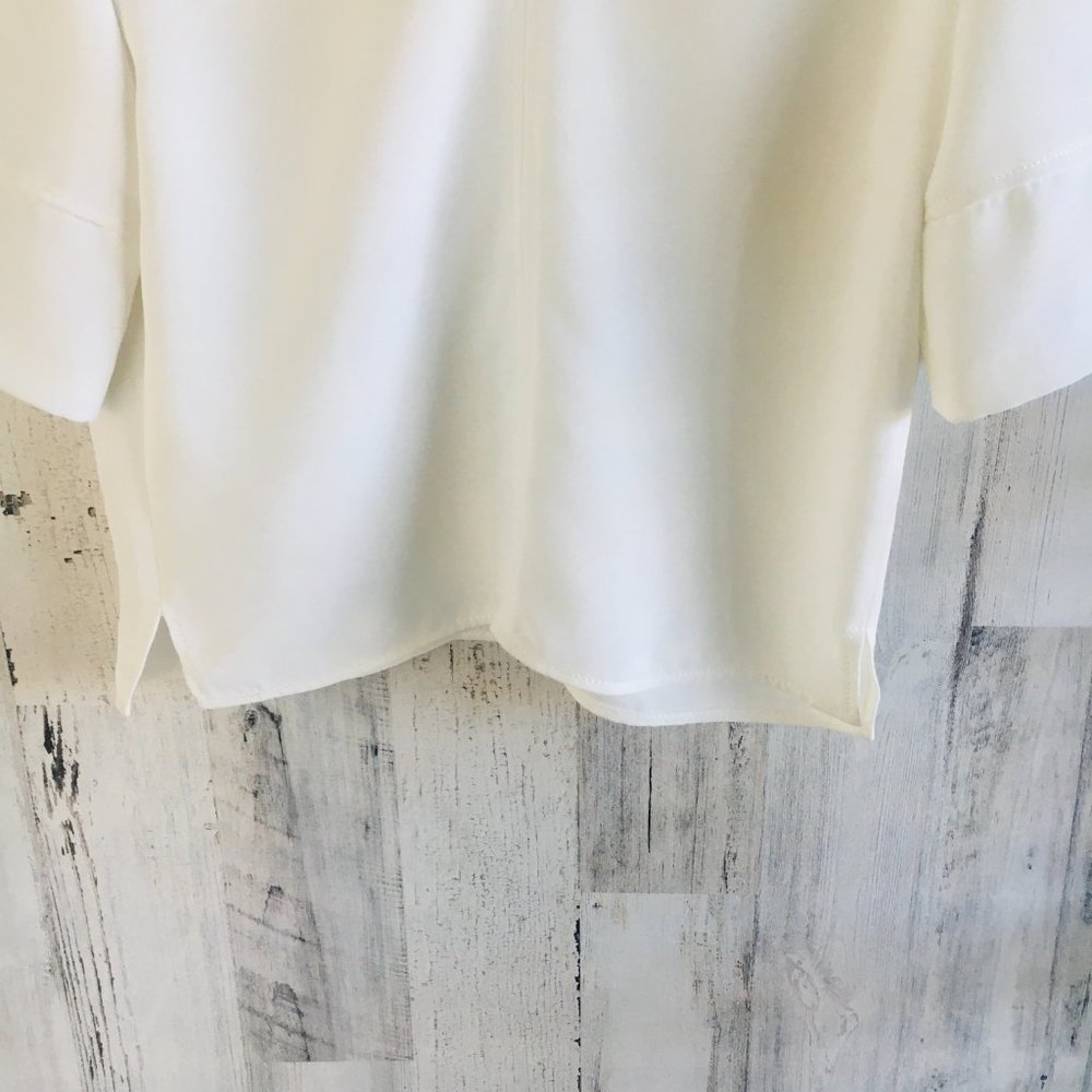 Sandro Paris Dust Box Top Blouse Ecru Off-White Woven - Picture 11 of 11
